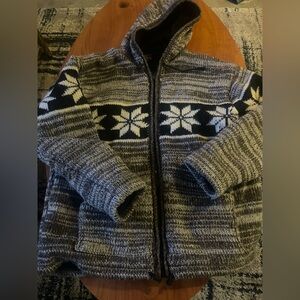 Kathmandu Black and Gray Zip Up Sweater